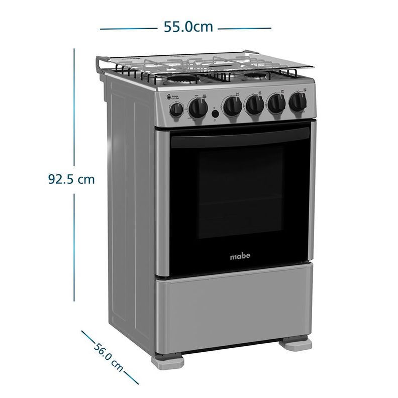 Cocina de Piso a Gas 55 cm Silver Mabe CMC5530AG1-1