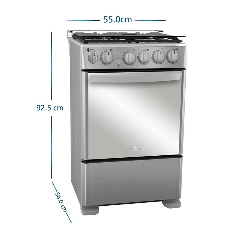 Cocina de Piso a Gas 55 cm Inox Mabe CMC5540FX1-1