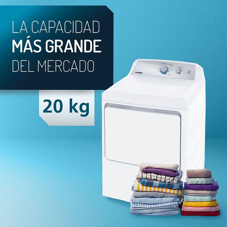 Secadora Eléctrica Frontal 20 Kg Blanca Mabe SME26N5MNBCL0-2