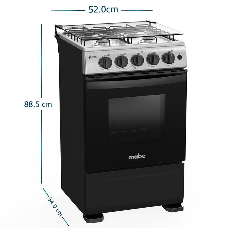 Cocina de Piso a Gas 51 cm Inox Mabe CMC5115AX0-1