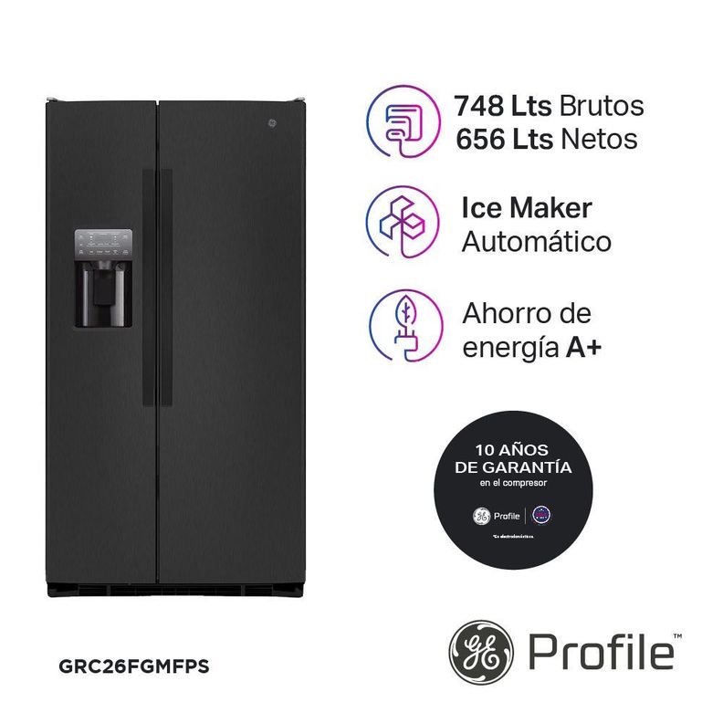 Refrigerador Side By Side 656 Lts Netos Black Ge Profile Grc26fgmfps-1
