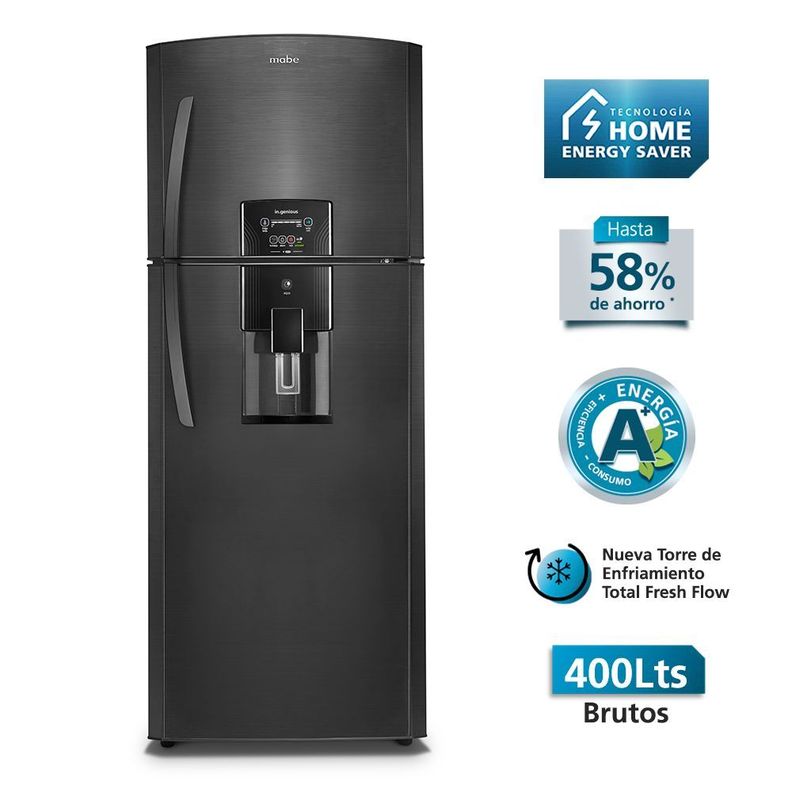 Refrigerador No Frost 400 L Brutos Black Steel Mabe Rmp410fzuc-2