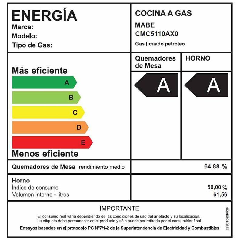 Cocina De Piso A Gas 52cm Inox Mabe Cmc5110ax0-5