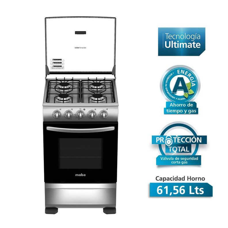 Cocina De Piso A Gas 52cm Inox Mabe Cmc5110ax0-7