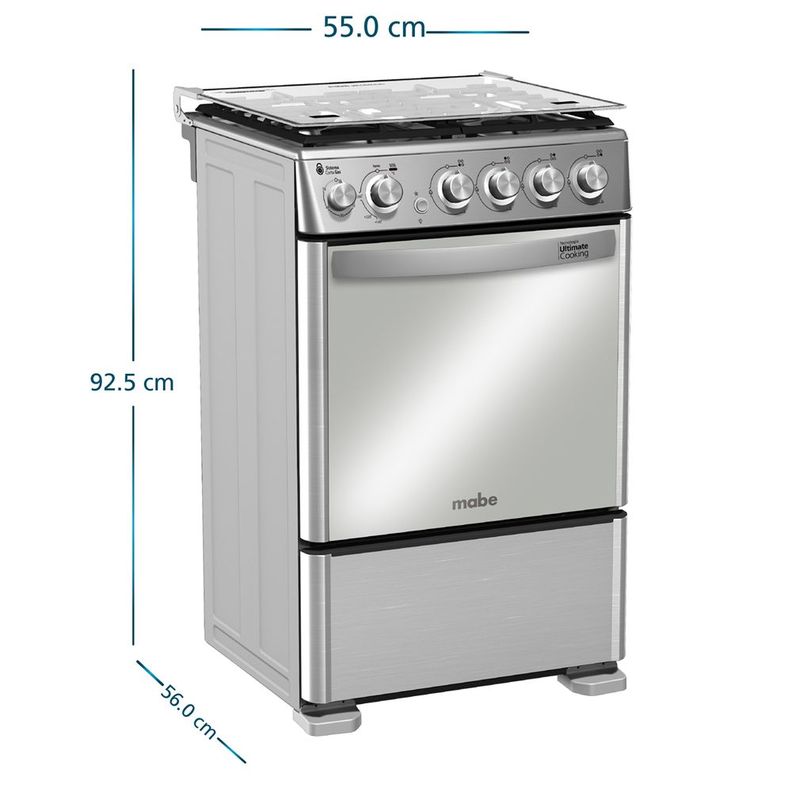 Cocina de Piso a Gas 55 cm Inox Mabe CMC5540FX0-1