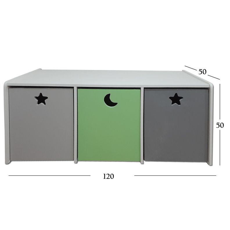 Juguetera 3 M Verde Gris-3