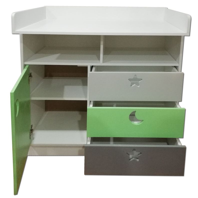 Cómoda Mudador Verde Gris-0