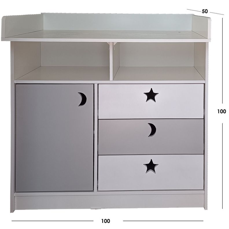 Comoda Mudador Blanco Gris-3