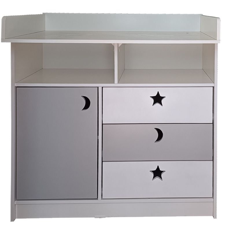 Comoda Mudador Blanco Gris-0