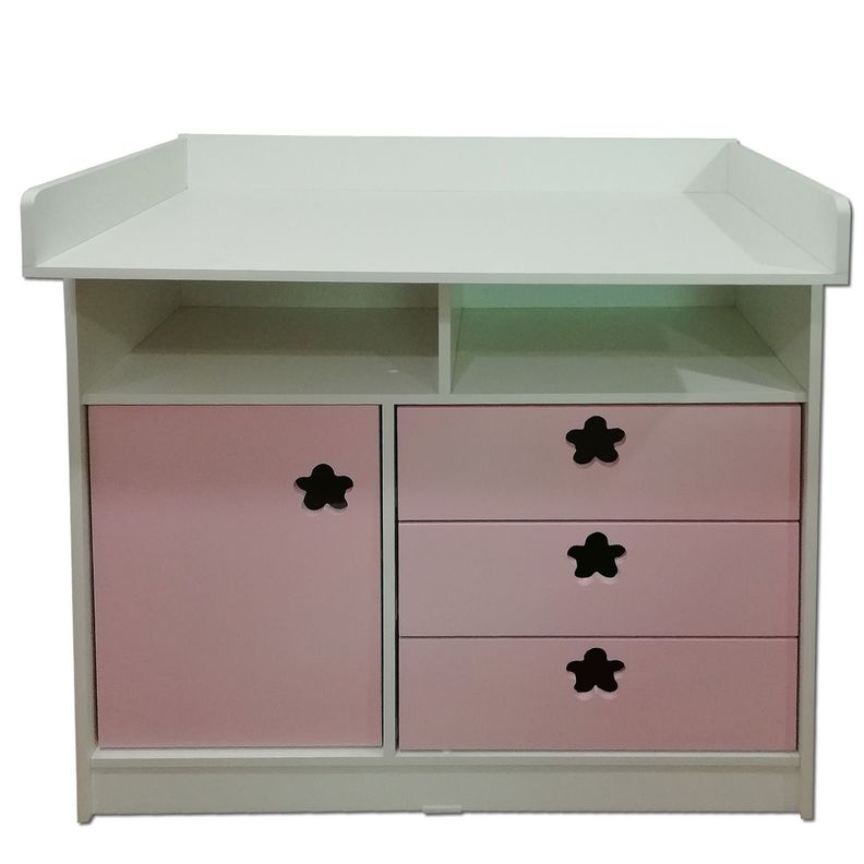 Comoda Mudador Rosado Flor-0
