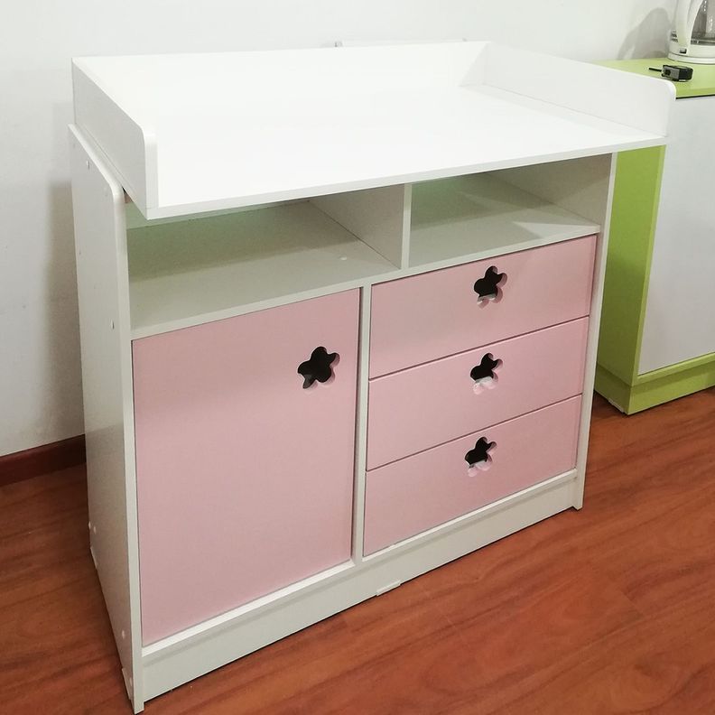 Comoda Mudador Rosado Flor-3