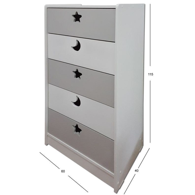 Cajonera 5 C Blanco Gris-1