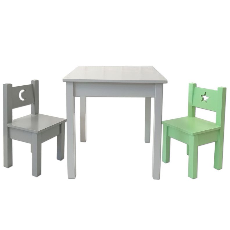 Mesa 2 sillas Verde Gris-0