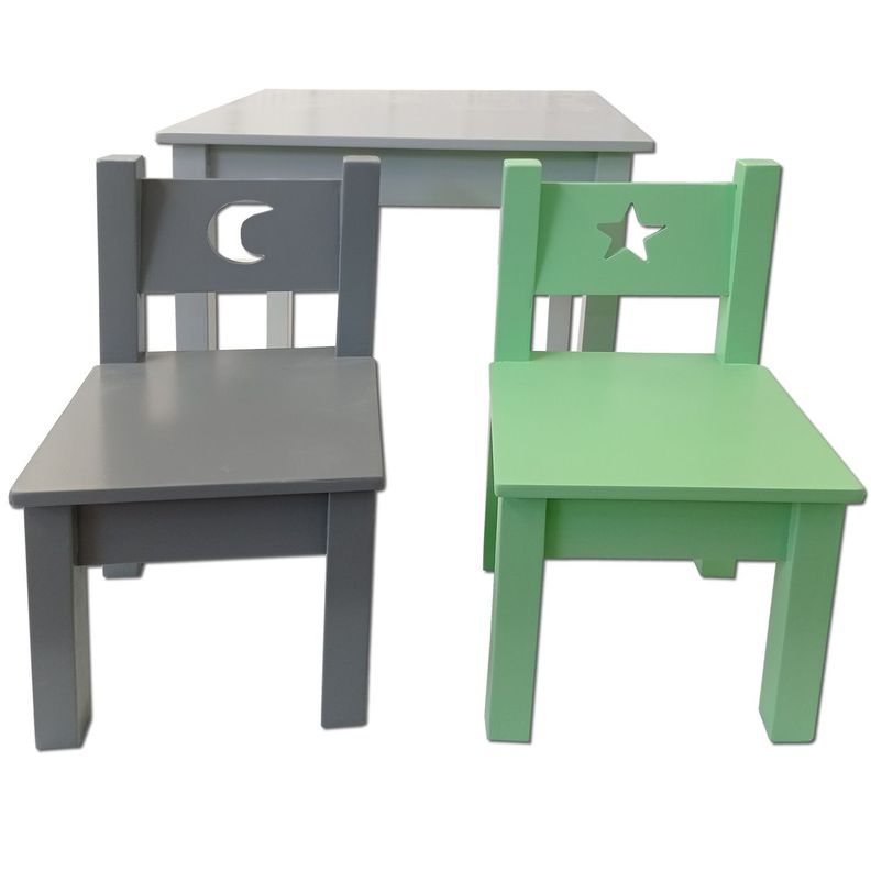 Mesa 2 sillas Verde Gris-2