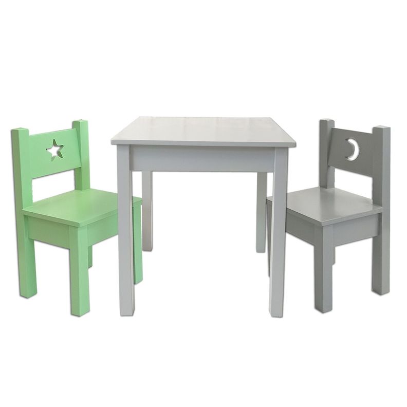 Mesa 2 sillas Verde Gris-1