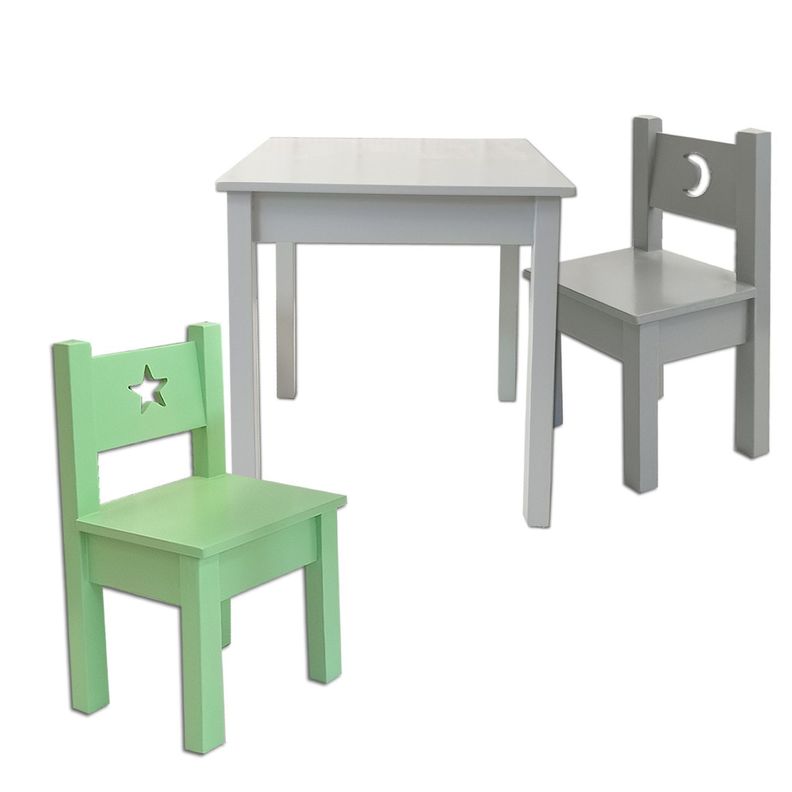 Mesa 2 sillas Verde Gris-3