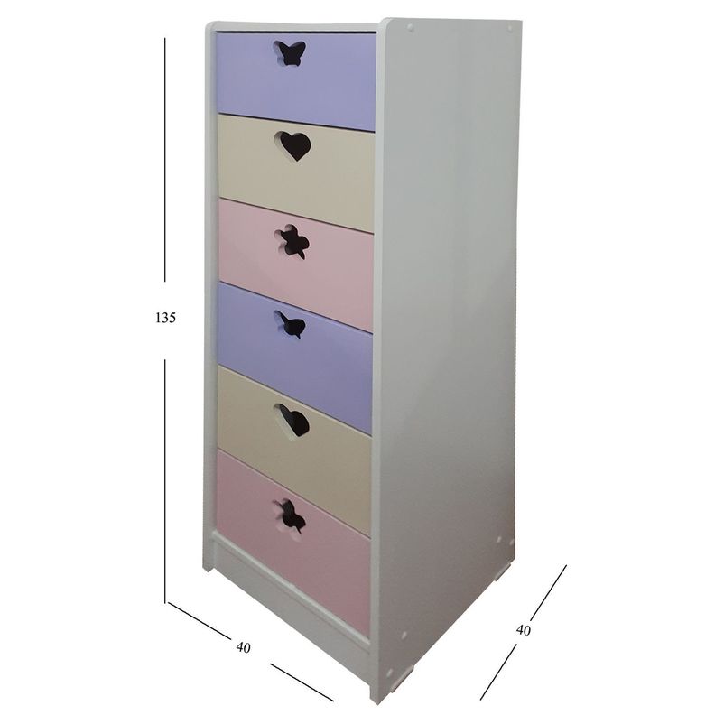 Cajonera 6 C Crema Lila Slim-1
