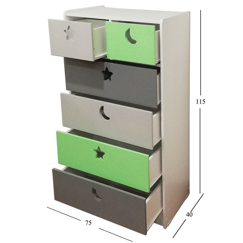Cajonera 6 C Verde Gris-3