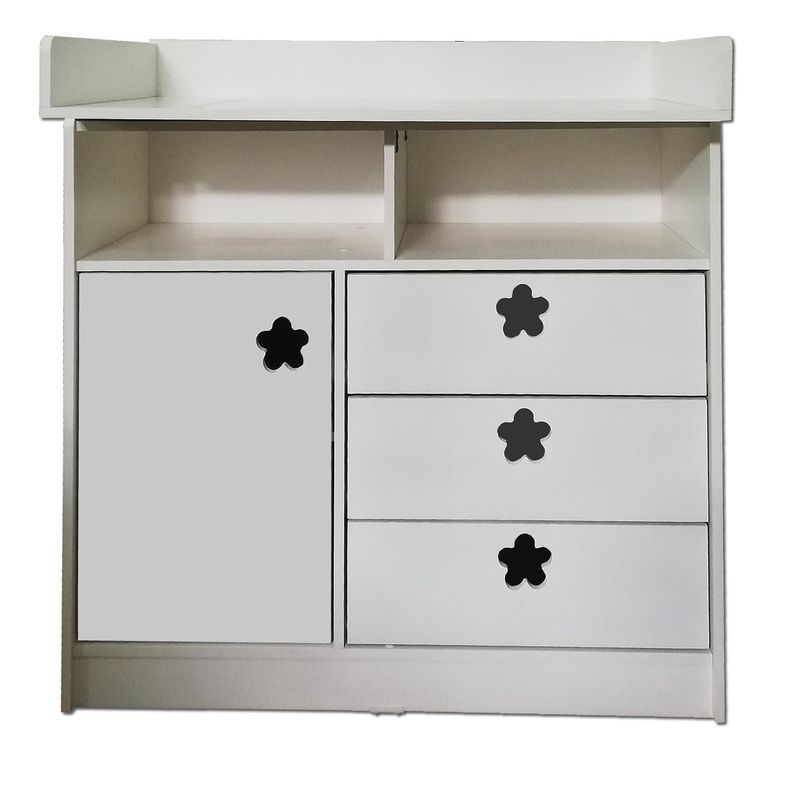 Comoda Mudador Blanco Flor-1