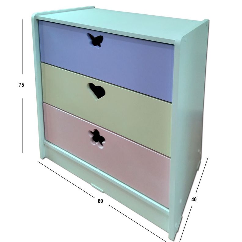Cajonera 3 C Crema Lila-2