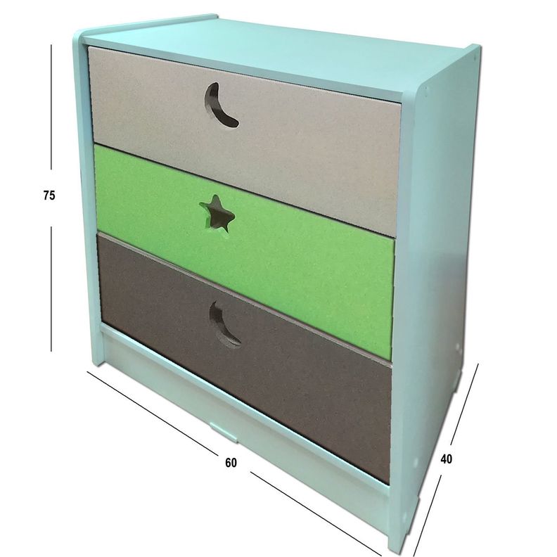 Cajonera 3 C  Verde Gris-1