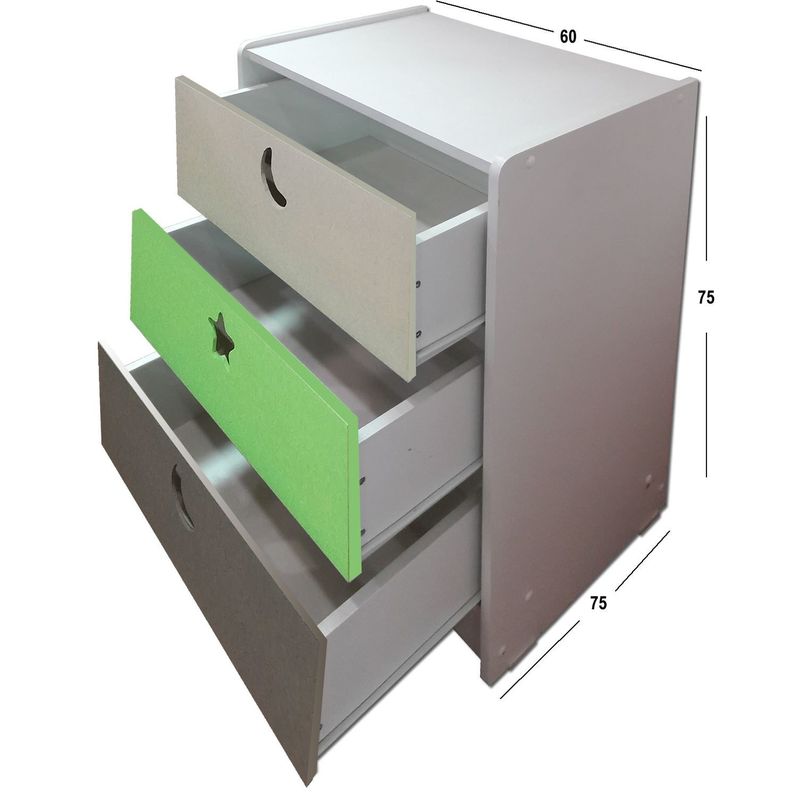 Cajonera 3 C  Verde Gris-2