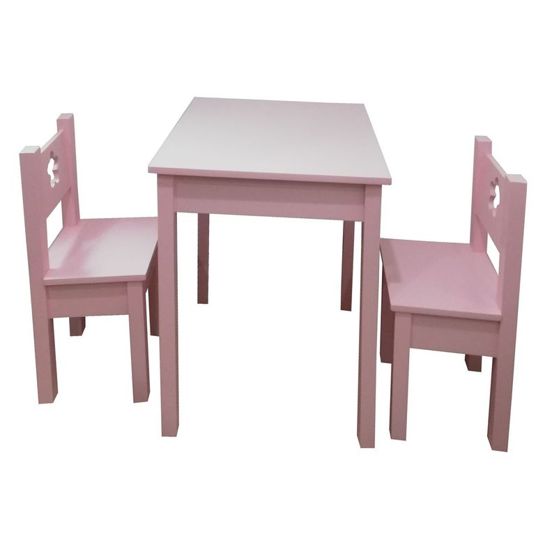 Mesa 2 sillas Rosado Flor-2