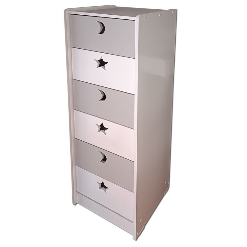 Cajonera 6 C Blanco Gris Slim-1