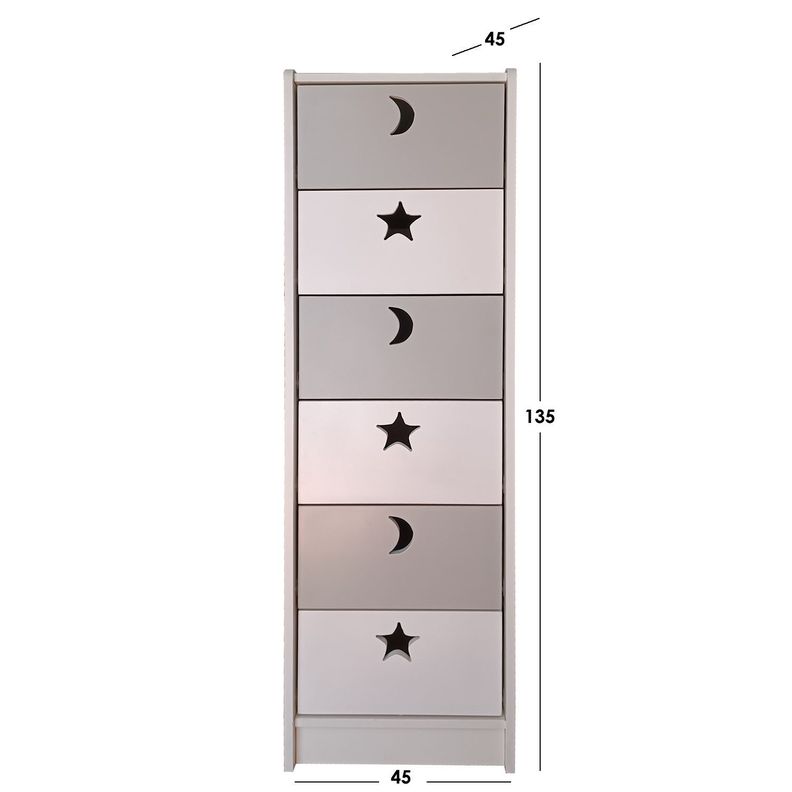 Cajonera 6 C Blanco Gris Slim-2