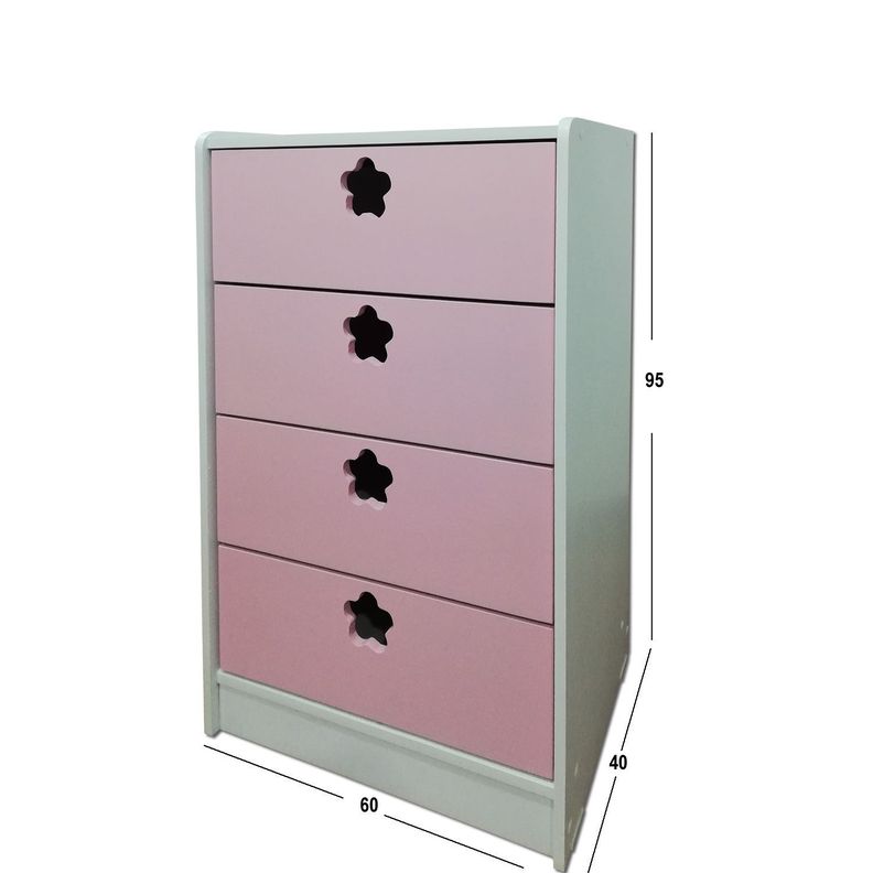 Cajonera 4 C Rosado Flor-2