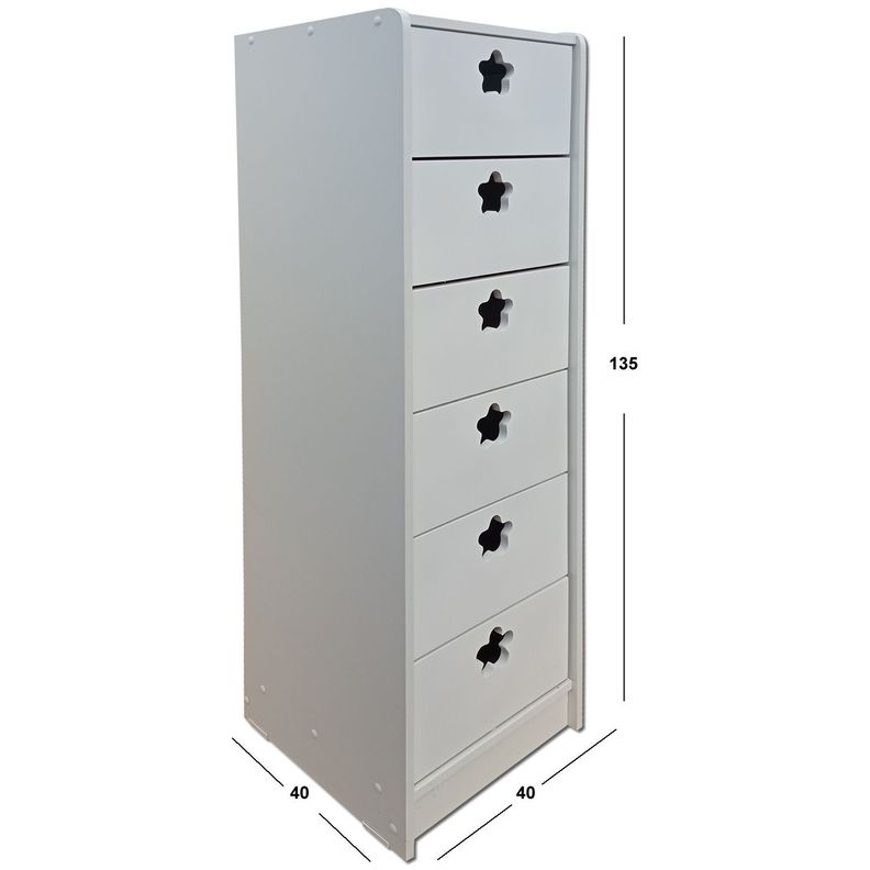 Cajonera 6 C Slim Blanco Flor-1