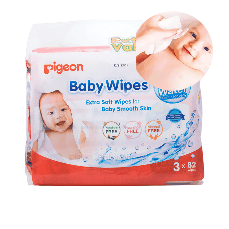 Toallitas Humedas Baby Wipes 99% Agua 82u Pack X3 Pigeon-0