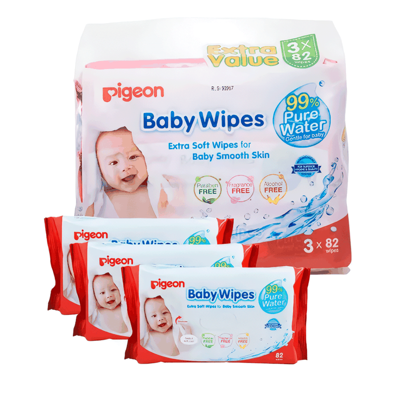 Toallitas Humedas Baby Wipes 99% Agua 82u Pack X3 Pigeon-1