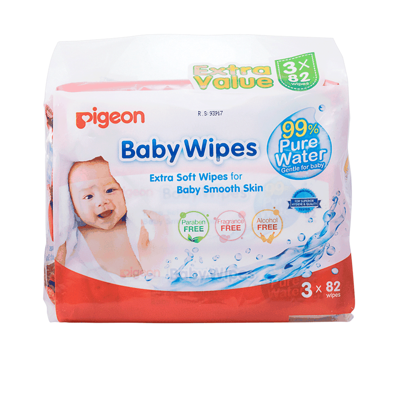 Toallitas Humedas Baby Wipes 99% Agua 82u Pack X3 Pigeon-2