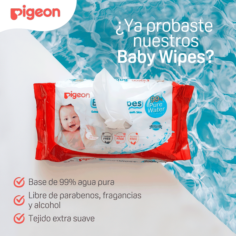 Toallitas Humedas Baby Wipes 99% Agua 82u Pack X3 Pigeon-3