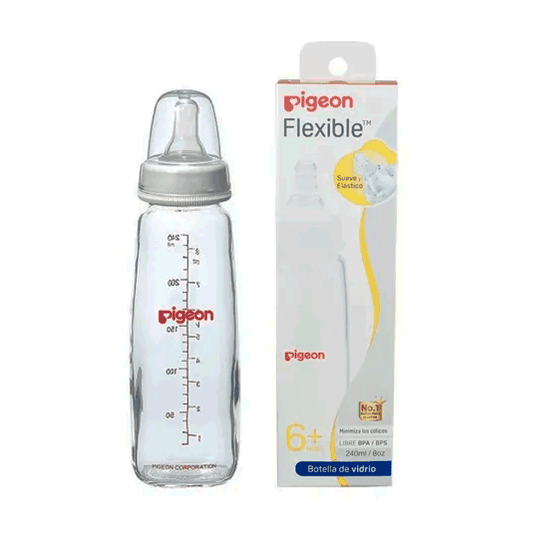 Mamadera Vidrio 240Ml Flexible Pigeon