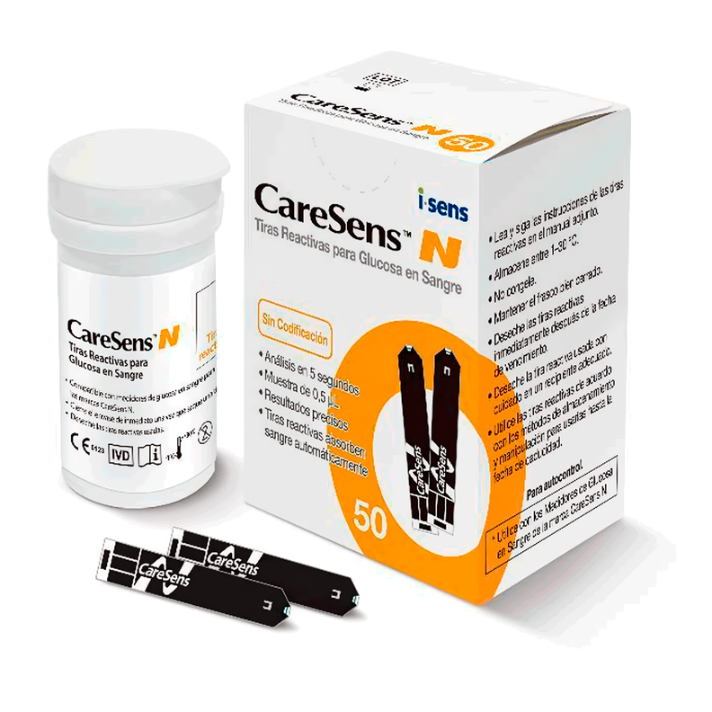 Cintas Tiras Reactivas 50 Unidades Glucometro Caresens N Premier-0