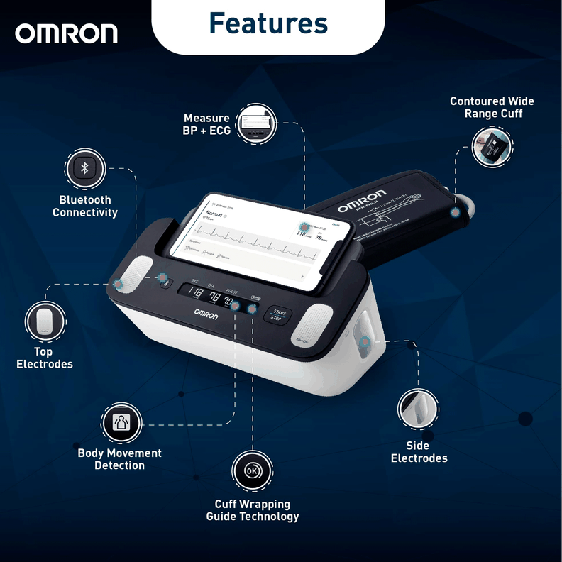 Toma Presión De Brazo Omron Hem7530t Con Electrocardiograma-3