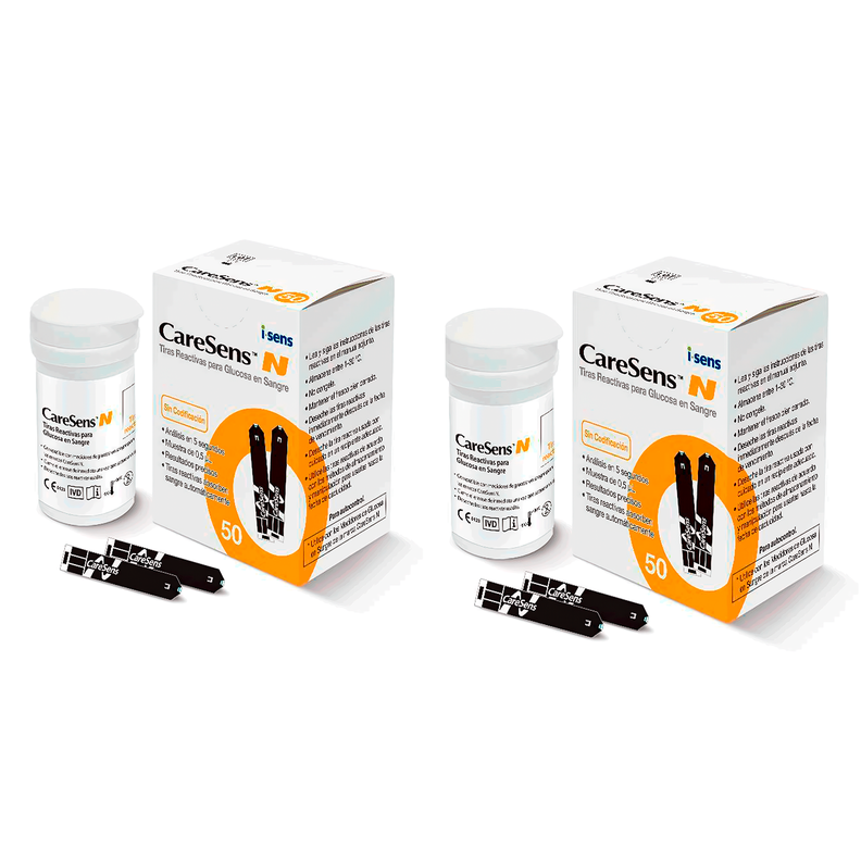 Cintas Tiras Reactivas 100 Unidades Glucometro Caresens N Premier-0