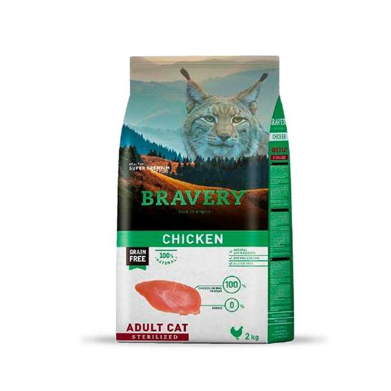 Bravery Chicken Adult Cat Sterilized, bolsa 7 kg-0