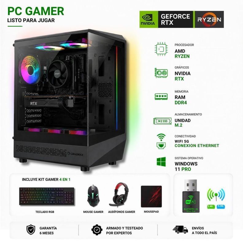 Pc Gamer Amd Ryzen 5 5500 + 16GB + RTX 5050 + 1TB + COC-B