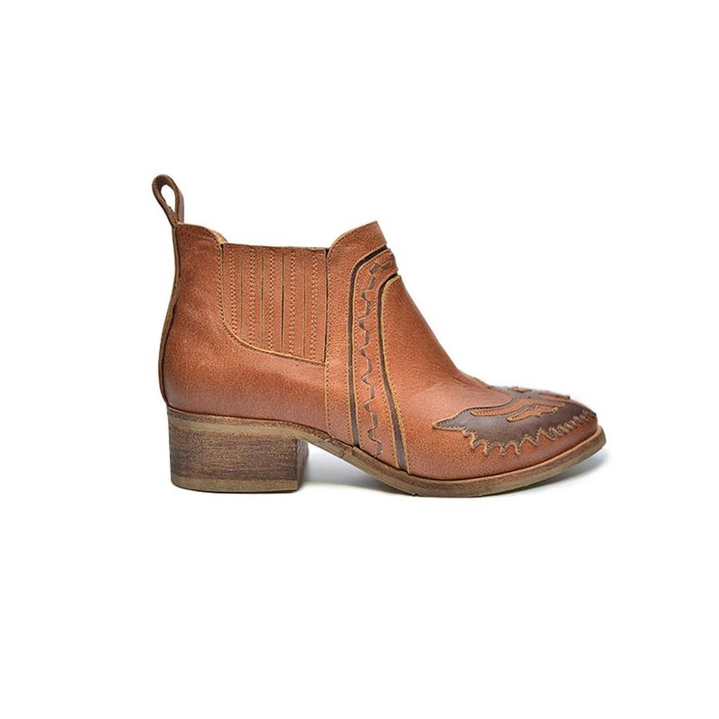 BOTÍN MILENA CAMEL DE CUERO MUJER
