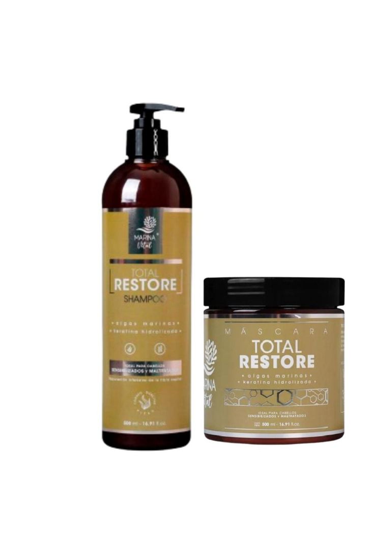 Shampoo y Mascara Total Restore Marina Vital 500 Ml C/u