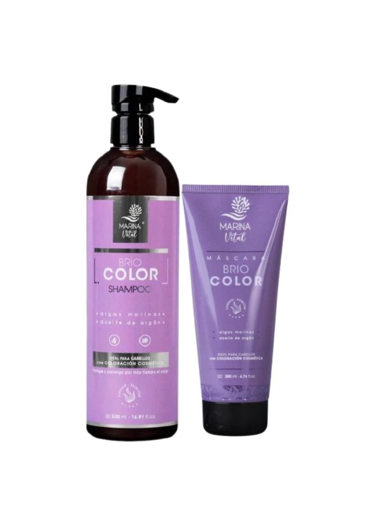 Shampoo 500 ml y Mascara Briocolor 200 ml Marina Vital Morado