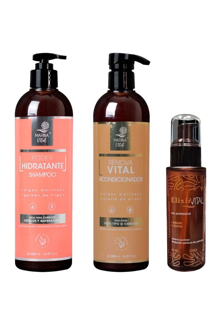 Shampoo Poder Hidratante , Acondicionador y Serum Elixir-0
