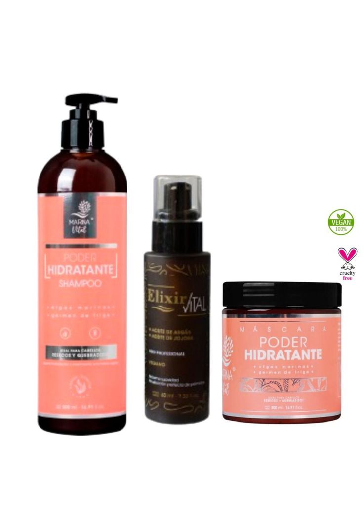 Shampoo Poder Hidratante, Mascara y Serum Elixir-1
