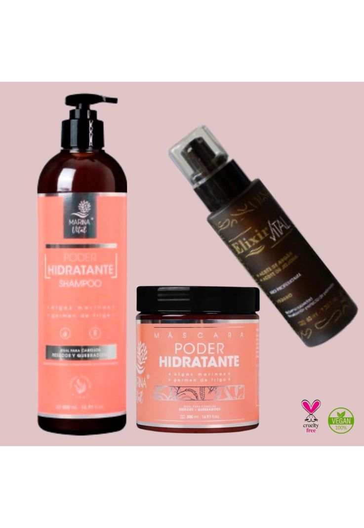 Shampoo Poder Hidratante, Mascara y Serum Elixir-2