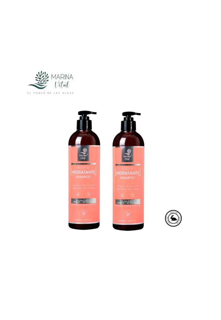 Shampoo Poder Hidratante 500 ml con Algas Pack 2 Productos Naranjo Claro