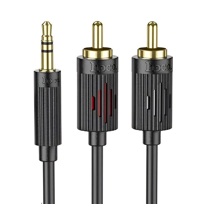 Cable Auxiliar RCA A Jack 3 5mm HOCO UPA28 Audio Est reo Hi Fi Negro