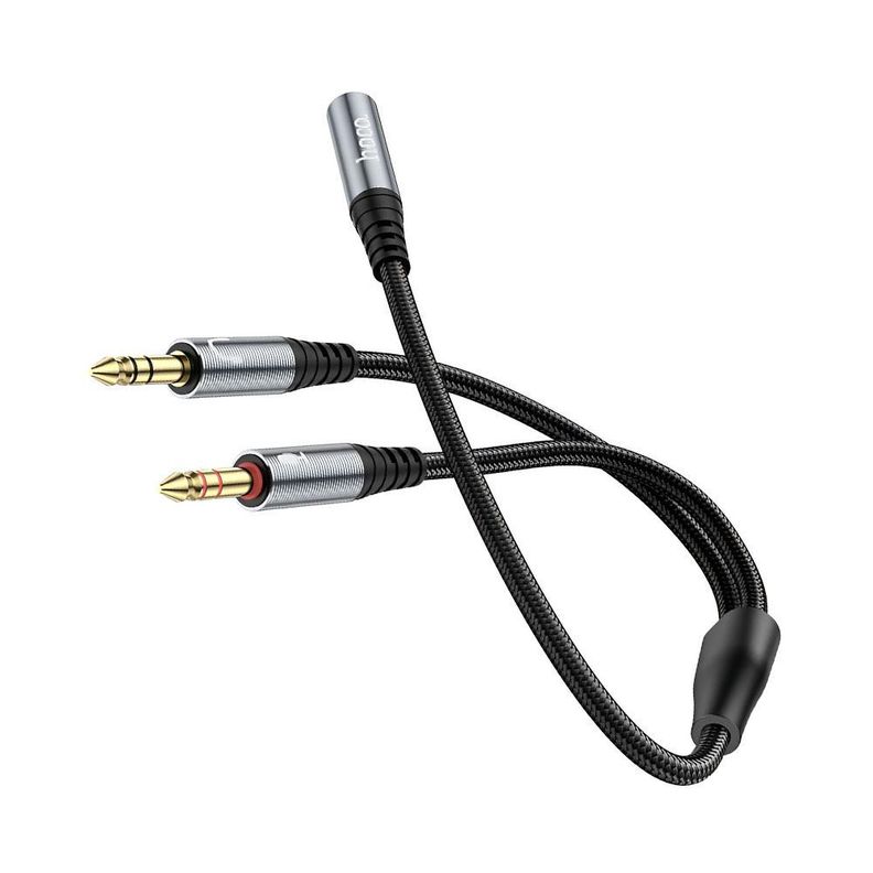 Adaptador Audio HOCO UPA21 Jack 3 5mm Hembra a 2 Macho Micr fono Aud fonos Negro